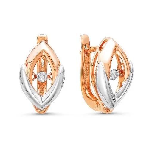 Серьги Бриллианты Костромы, красное золото, 585 проба, бриллиант