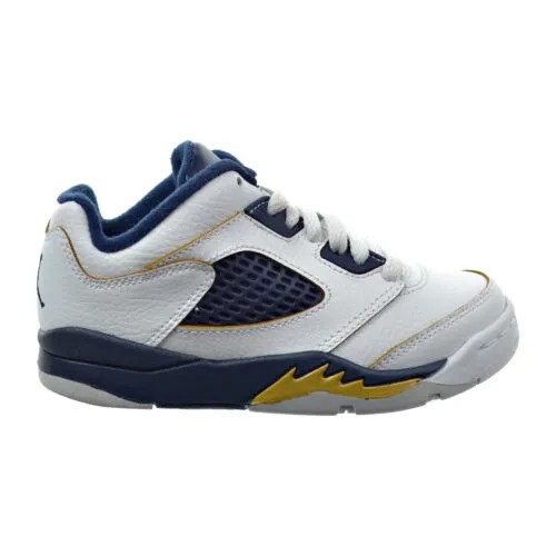 Детские туфли Jordan 5 Retro Low Dunk From Over Little Kid Белый-Золотой-Темно-синий 314339-135