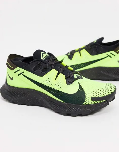 Желтые кроссовки Nike Running Pegasus Trail 2-Зеленый