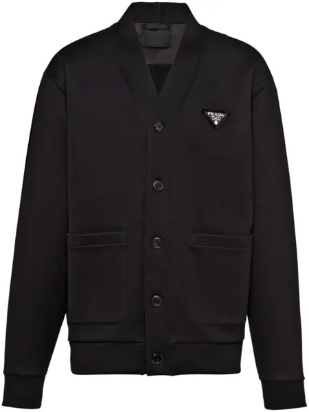 Prada triangle-logo bomber jacket, черный