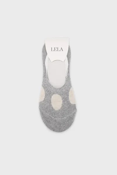 Мягкие хлопковые трикотажные носки-балерины с рисунком 0070005 Lela, серый