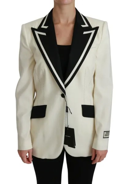 DOLCE - GABBANA Куртка Кремовое однобортное пальто Блейзер IT48/US14/XXL Рекомендуемая розничная цена 3000 долларов США