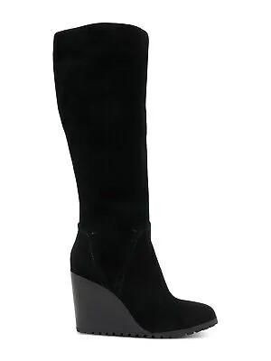 Женские кожаные сапоги на танкетке SPLENDID черного цвета Comfort Patience с круглым носком 7.5