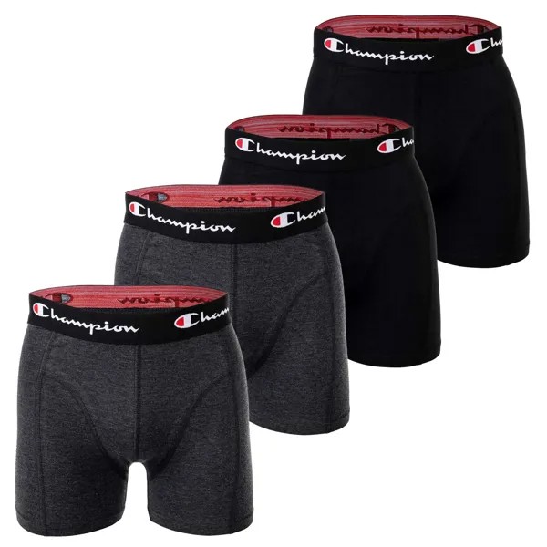 Боксеры Champion Boxershort 4 шт, серо-черный