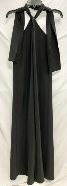 ALEXIS Черный тканый шарф без рукавов с лямкой на бретельках и драпированный широкий комбинезон S