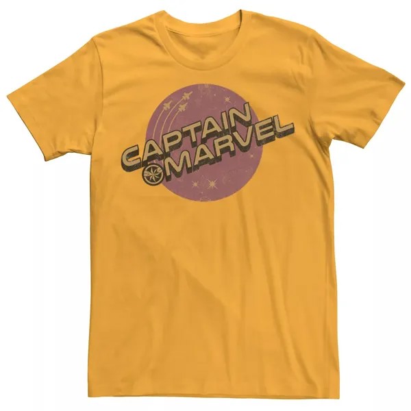 Мужская фиолетовая футболка с логотипом Captain Planet Marvel, золотой