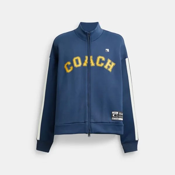 Куртка COACH Long Sleeve Relaxed Full Zip Sport, цвет Deep Blue