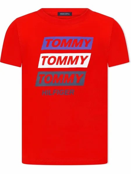 Tommy Hilfiger Junior футболка из органического хлопка с логотипом