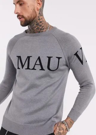 Серый свитшот с крупным логотипом Mauvais