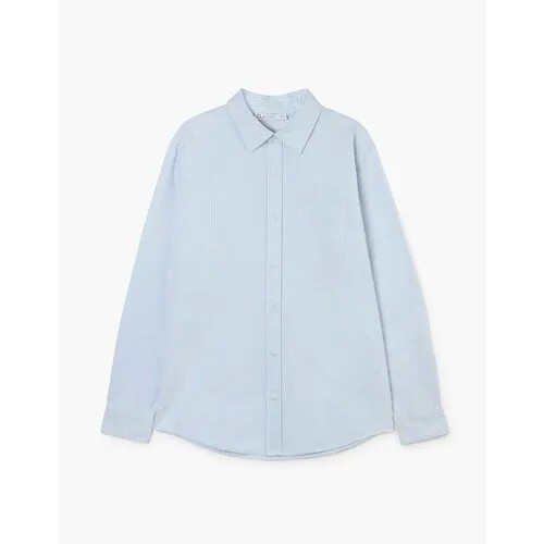 Рубашка Gloria Jeans, размер 8-10л/134-140, белый, синий