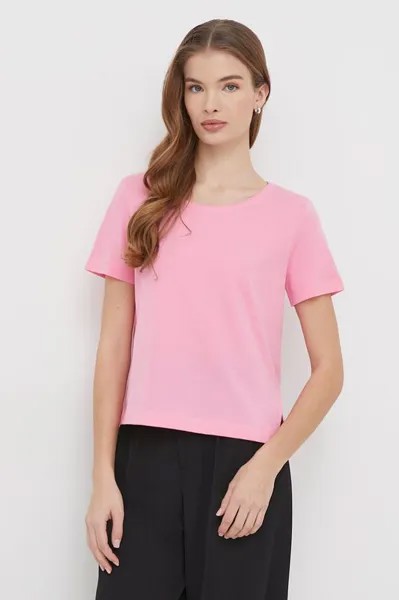 Хлопковая футболка United Colors of Benetton, розовый