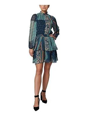 LAUNDRY BY SHELLI SEGAL Женское синее мини-платье с подолом и длинными рукавами на подкладке 6