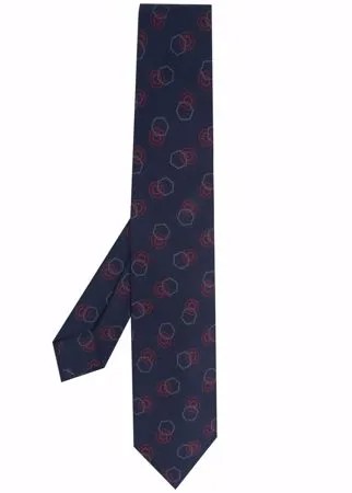 Barba шелковый галстук с геометричным принтом