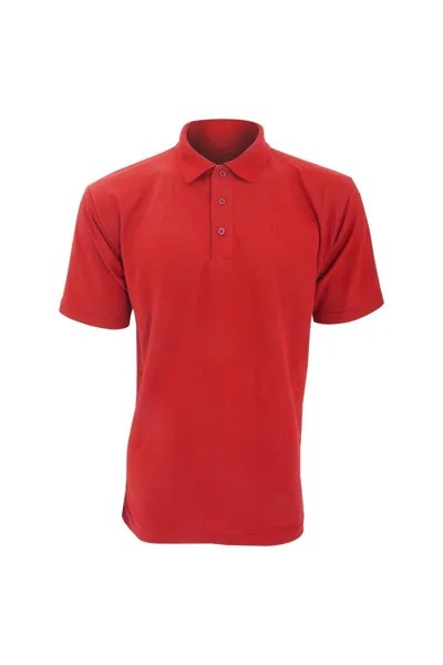 UCC 50 50 Однотонная рубашка-поло из пике с короткими рукавами Ultimate Clothing Collection, красный