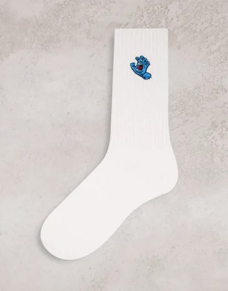 Белые носки с вышивкой кричащей руки Santa Cruz-Белый