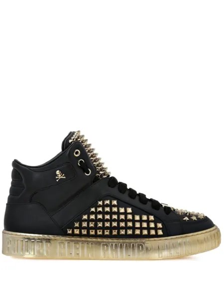 Philipp Plein высокие кеды, черный