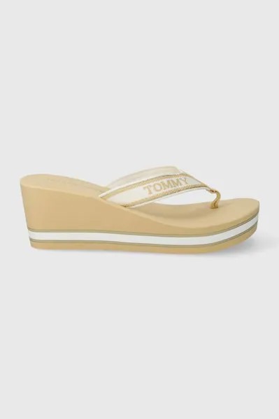 Шлепанцы HILFIGER WEDGE BEACH SANDAL Tommy Hilfiger, бежевый