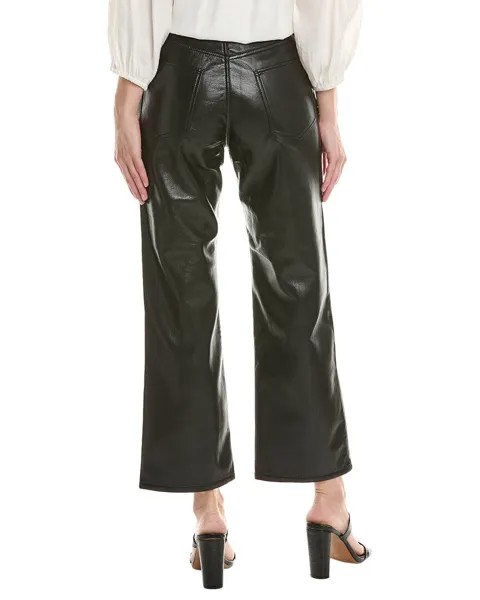 Укороченные кожаные джинсы FRAME Denim Le Jane Noir, черный