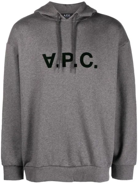 A.P.C. худи с логотипом, серый