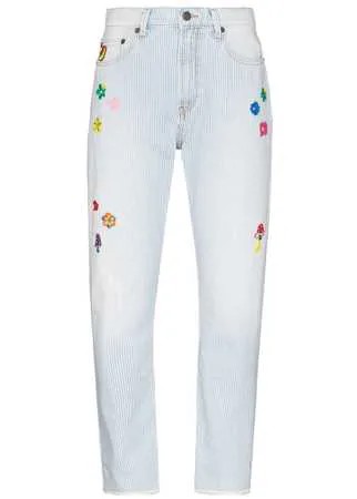 Mira Mikati джинсы бойфренды с цветочной вышивкой
