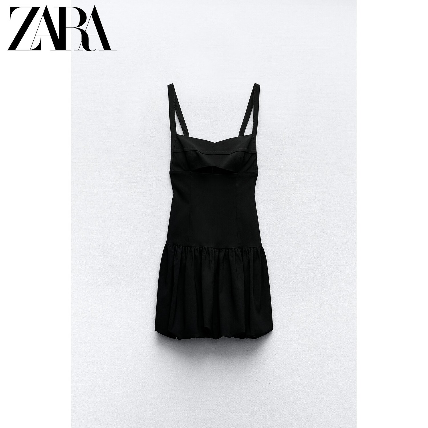 Zara весенняя новая женская мини-юбка с воздушным шаром 2825649 800, цвет черный