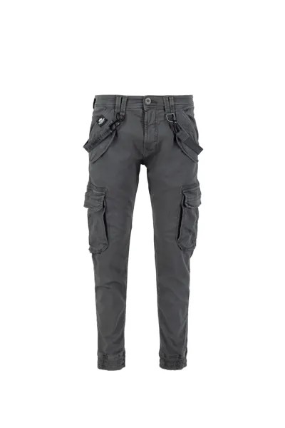 Зауженные брюки-карго Alpha Industries, темно-серый