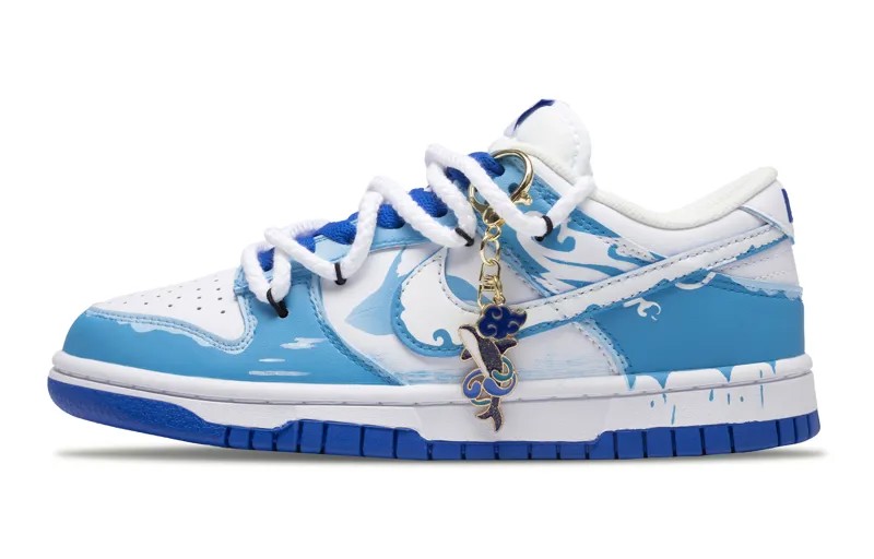 Кроссовки Nike Dunk Skateboarding Shoes Women's Low-top White, цвет Fish leaps in the starlight.