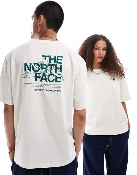 Футболка Oversize The North Face – Mountain Sketch– цвета Wollweis mit R cckenprint