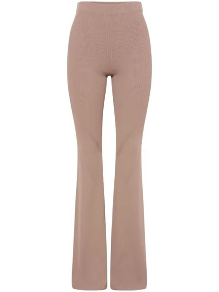 Dion Lee расклешенные брюки Angled в рубчик, розовый