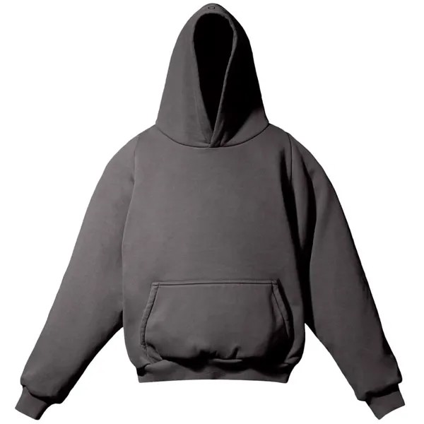 Худи Yeezy Gap Engineered by Balenciaga Logo Shrunken, темно-серый
