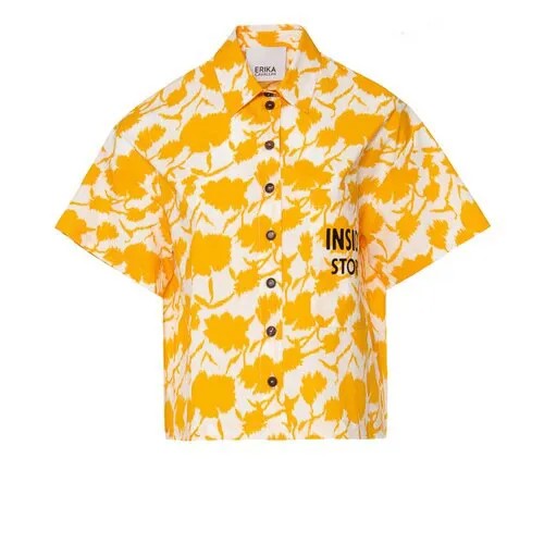Рубашка Erika Cavallini P1SG01 белый+желтый 40