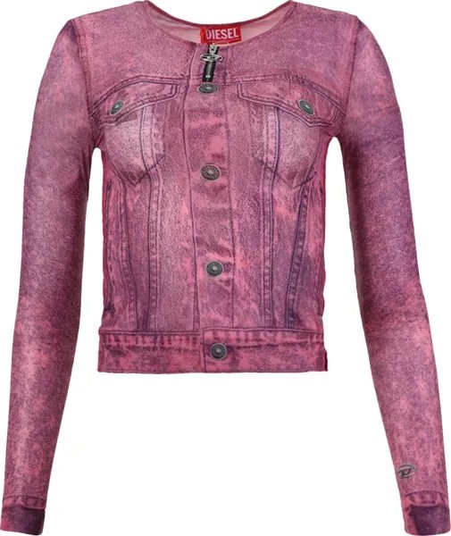 Лонгслив Diesel Trompe L'Oeil Denim Long-Sleeve Top 'Rose', розовый