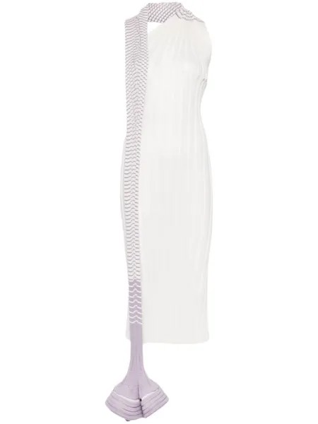 Issey Miyake платье макси Asagao, белый