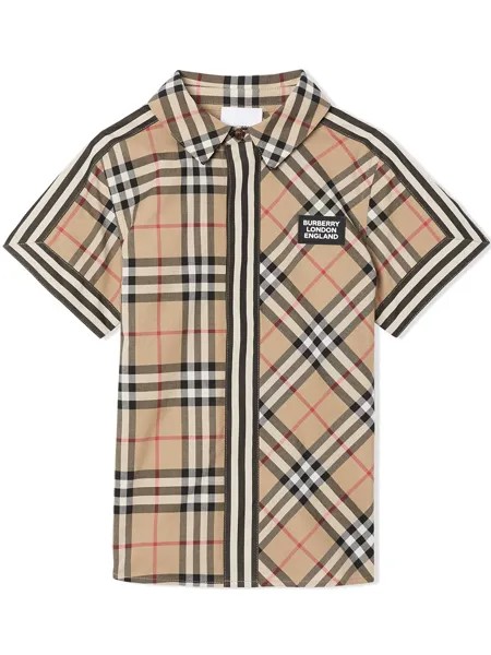 Burberry Kids рубашка в клетку