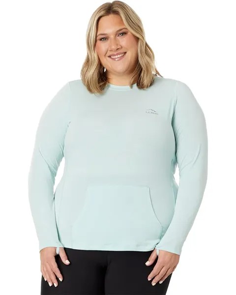 Лонгслив L.L.Bean Plus Size Tropicwear Comfort Crew, цвет Pale Turquoise