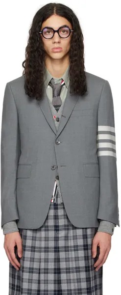 Серый спортивный пиджак с 4 полосами Thom Browne