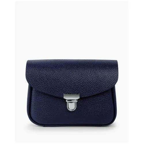 Divalli Женская поясная сумка из натуральной кожи синяя A001 sapphire mini grain Divalli