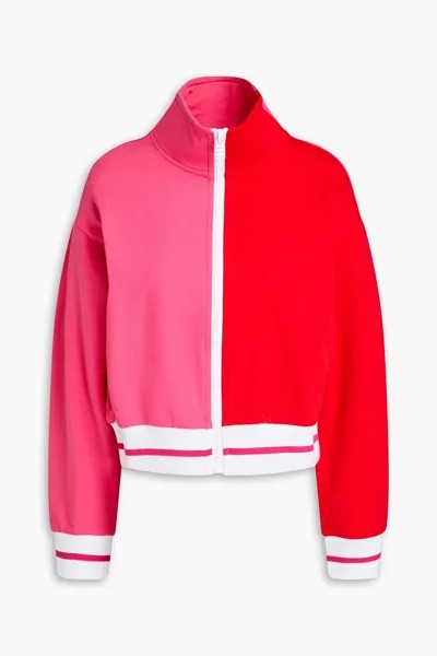 Спортивная куртка из французского махрового хлопка в стиле колор-блок SOLID & STRIPED, розовый