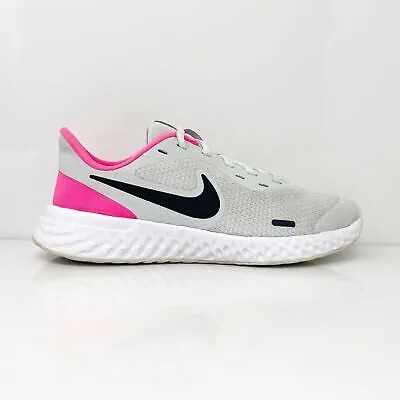 Кроссовки для бега Nike Girls Revolution 5 BQ5671-010 серые, размер 5 лет