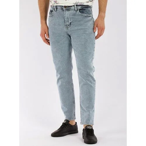 Джинсы бананы Redmanjeans, средняя посадка, стрейч, размер 28, голубой