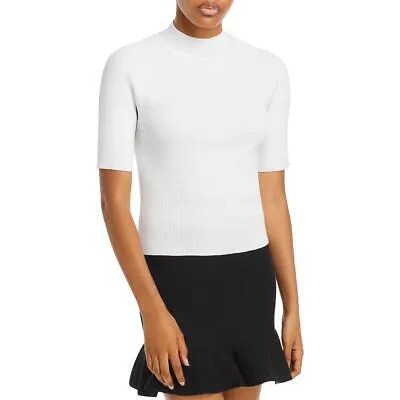 Женская белая рубашка в рубчик цвета морской волны с открытой спиной, водолазка, свитер, топ S BHFO 2037