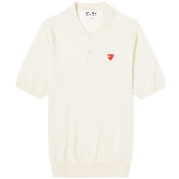 Поло Comme Des Garçons Play Knit Polo, белый