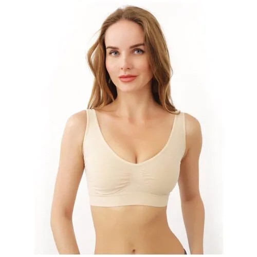 Топ Intimidea Bra Silhouette, размер 4-L/XL, бежевый, желтый