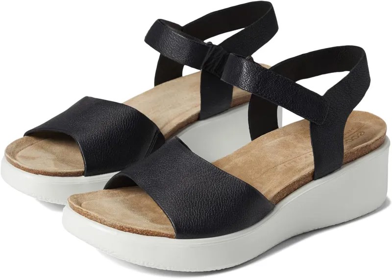 Босоножки Flowt Wedge Cork Sandal ECCO, черный