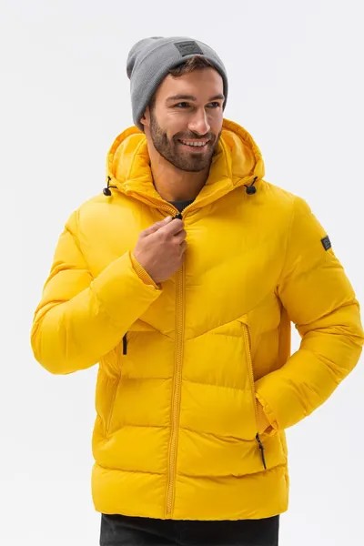 Короткая стеганая зимняя куртка Ombre, желтый