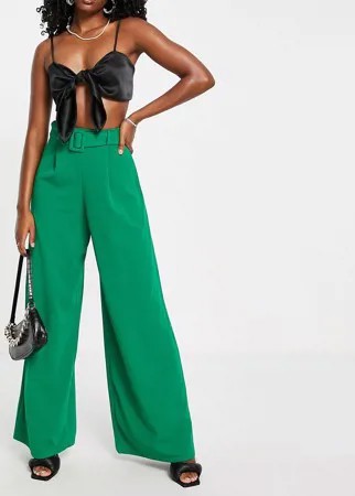 Изумрудно-зеленые широкие брюки с поясом от комплекта I Saw It First-Зеленый цвет