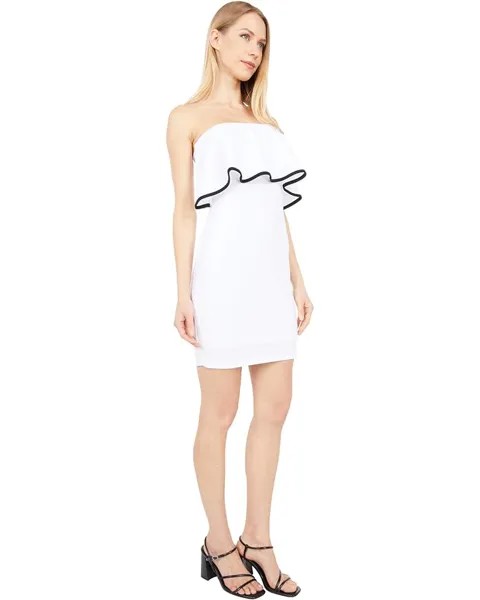 Платье Bebe Scuba Crepe Slim Dress, цвет White/Black