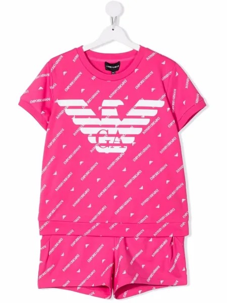 Emporio Armani Kids комплект из топа и шортов с логотипом