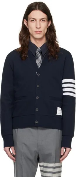 Темно-синий кардиган с 4 полосами Thom Browne