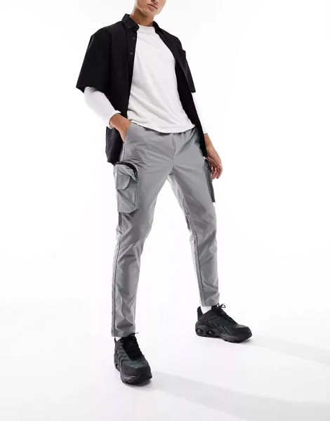 Светло-серые брюки-карго Brave Soul с объемными карманами